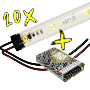 20x Luminárias de LED Branca + 1 x Fonte MeanWell de 150W